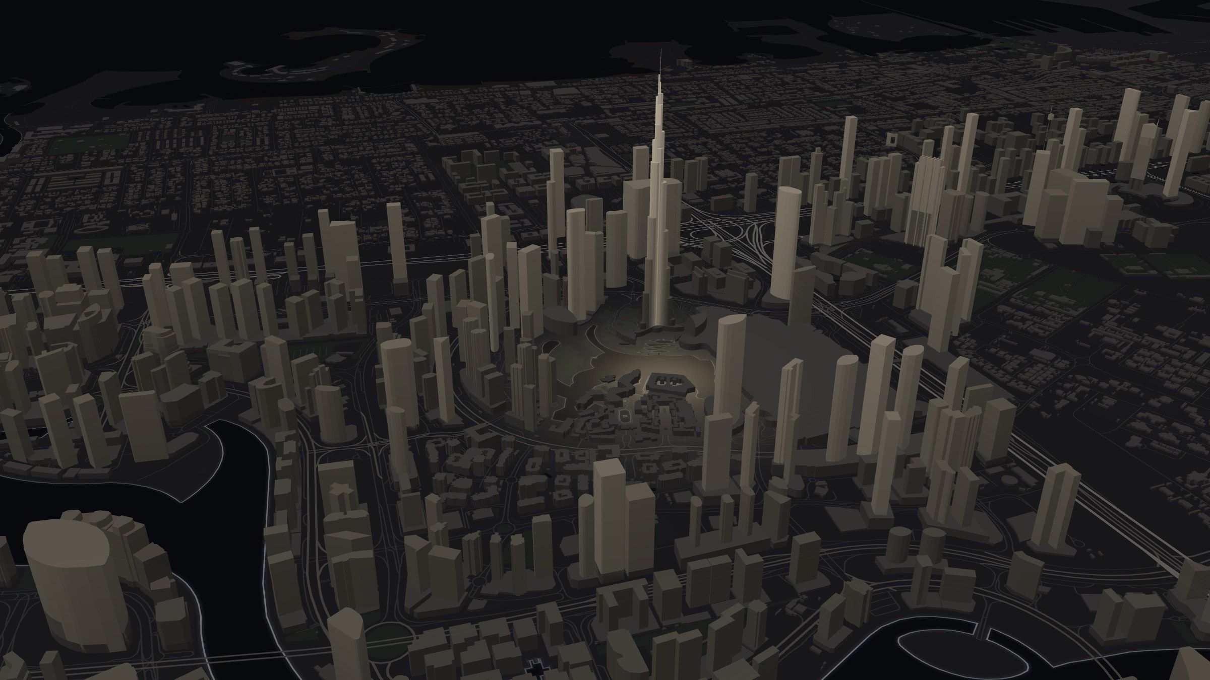 3D-карта Дубая: Downtown и Burj Khalifa